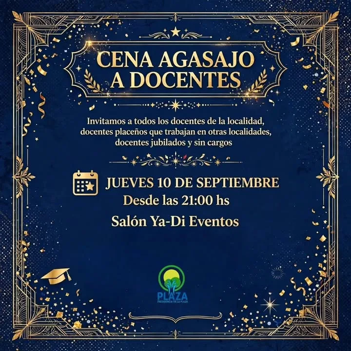 ¡Invitamos a todos los docentes a la cena agasajo!